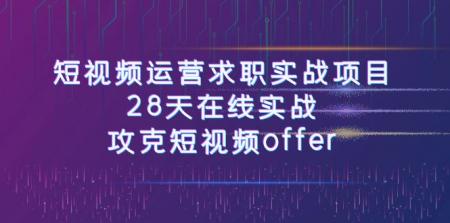 短视频运营求职实战项目，28天在线实战，攻克短视频offer（46节课）-爆开心